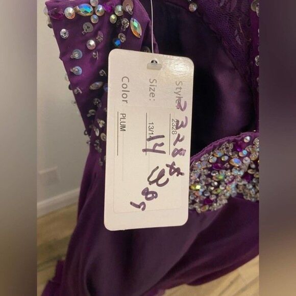 NW - One Shoulder Plum Formal Gown  / Wedding / Prom Dress - Clarisse Size 14 - Picture 8 of 16